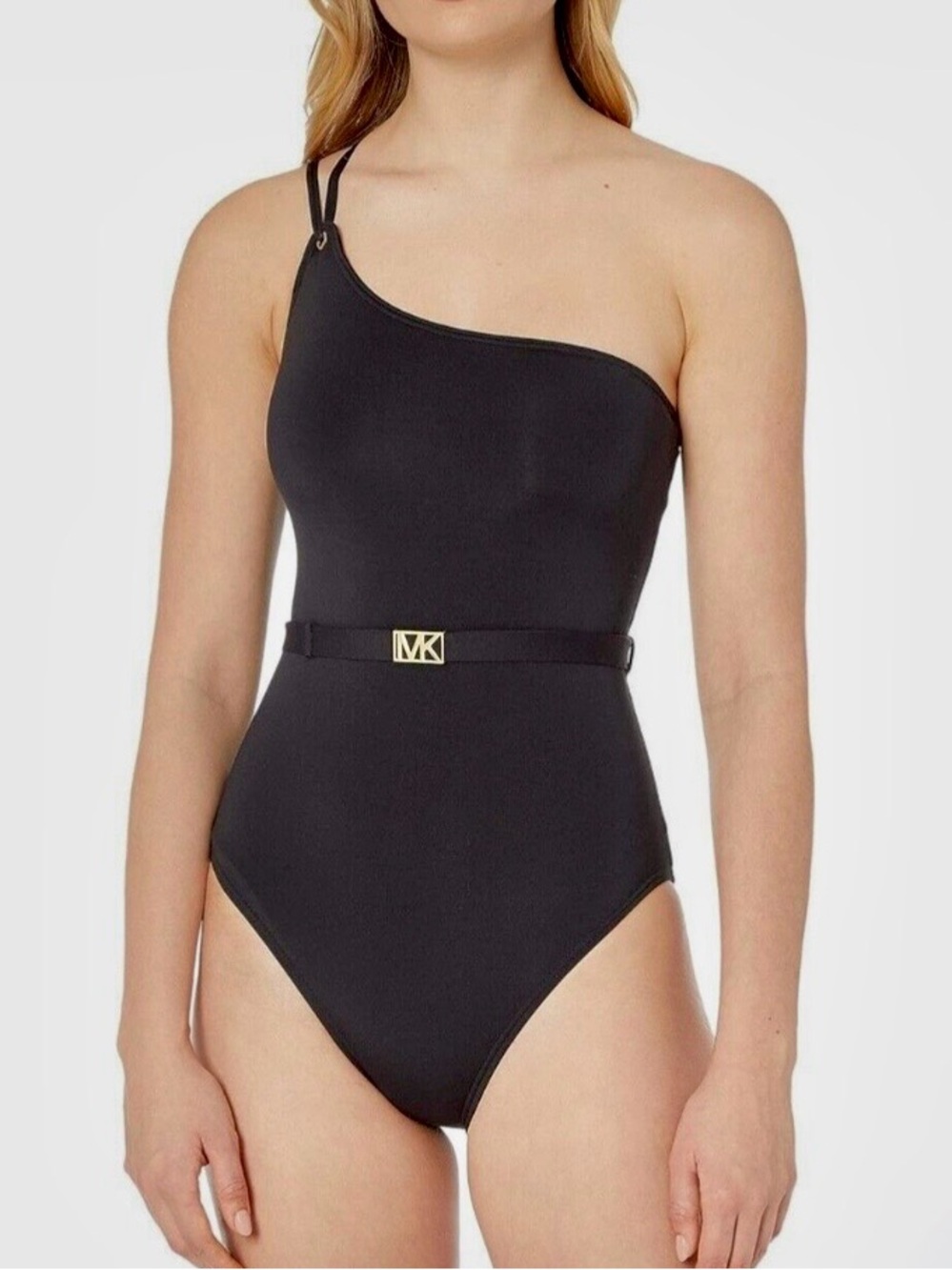Michael Kors One Shoulder Belted One Piece